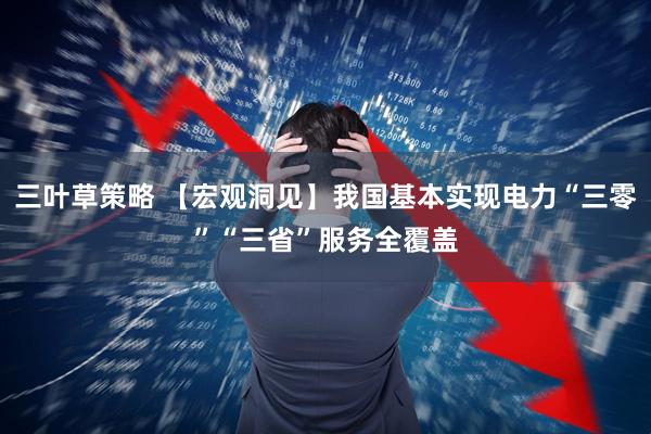 三叶草策略 【宏观洞见】我国基本实现电力“三零”“三省”服务全覆盖